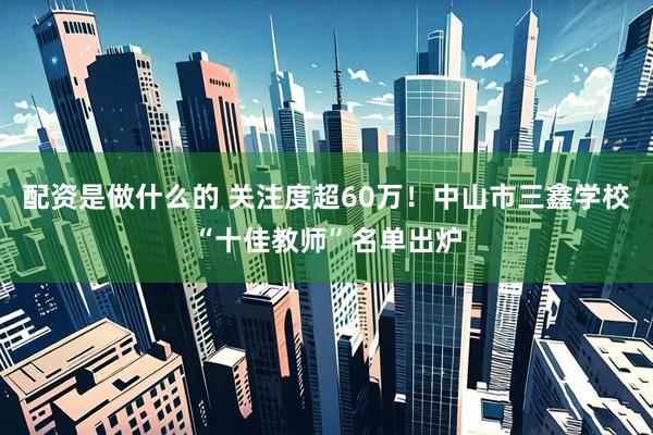 配资是做什么的 关注度超60万！中山市三鑫学校“十佳教师”名单出炉