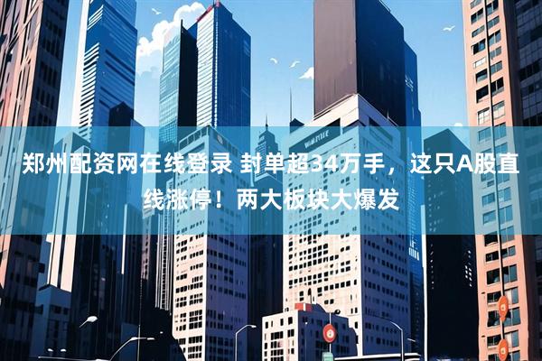 郑州配资网在线登录 封单超34万手，这只A股直线涨停！两大板块大爆发