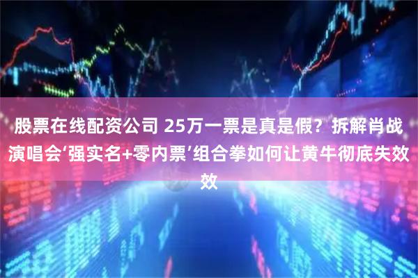 股票在线配资公司 25万一票是真是假？拆解肖战演唱会‘强实名+零内票’组合拳如何让黄牛彻底失效